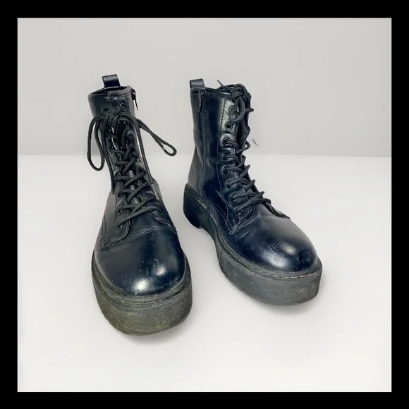 ❌SOLD‼️❌ Target Black Combat & Moto Boots - Picture 3 of 13